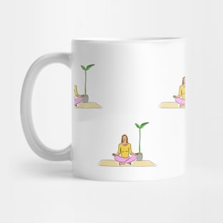 Background illustration, decorative design pattern, yoga, meditation, meditating, sports, recreation Mug